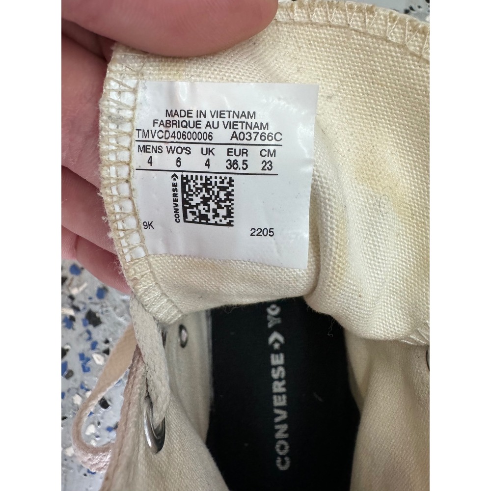 Converse Chuck Taylor All Star High Top White Sneakers Embroidered Floral - Picture 6 of 6